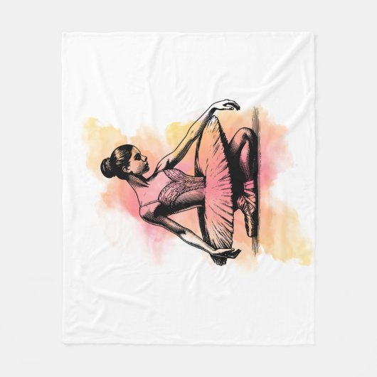 Ballerina dansen in kleur fleece deken (Voorkant)