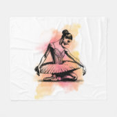 Ballerina dansen in kleur fleece deken (Voorkant (Horizontaal))