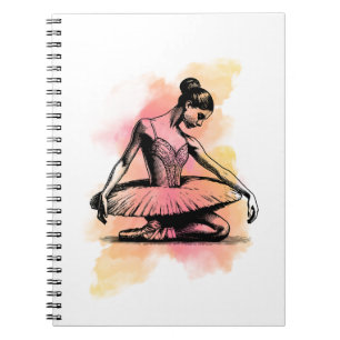 Ballerina dansen in kleur notitieboek