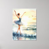 Ballerina dansen op de oceaan canvas afdruk (Voorkant)
