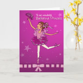 Ballerina dansend Girls Birthday Kaart (Gele Bloem)