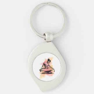 Ballerina dansend in kleur sleutelhanger