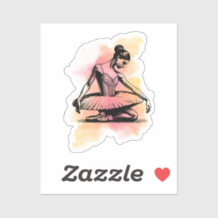 Ballerina dansend in kleur  sticker