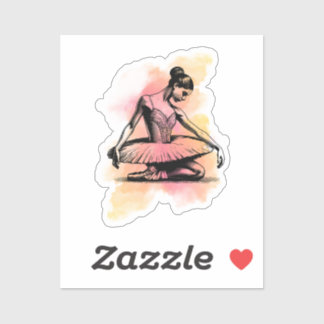 Ballerina dansend in kleur sticker