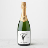 Ballerina Dansend met Muziek Persoonlijk Sparkling Wijnetiket (Voorkant)