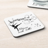 Ballerina Dansend met Muzieknoten Bier Onderzetter (Linkerzijde)