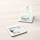 Ballerina Dansend met Muzieknoten Bier Onderzetter (Rechterzijde)