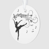 Ballerina Dansend met Muzieknoten Ornament (voorkant)