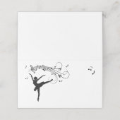 Ballerina Dansend met Muzieknoten Plaatskaartje (Buitenkant ongevouwen)