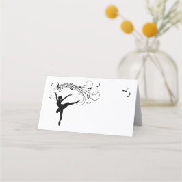 Ballerina Dansend met Muzieknoten Plaatskaartje