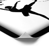 Ballerina Dansend met Muzieknoten Poster (Hoek)