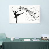 Ballerina Dansend met Muzieknoten Spandoek (Beurs)