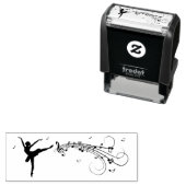 Ballerina Dansend met Muzieknoten Zelfinktende Stempel (In situ)