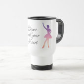Ballerina dansend silhouette roze paars reisbeker (Voorkant rechts)