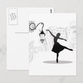 Ballerina dansende illustratie briefkaart (Voorkant / Achterkant)