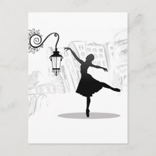 Ballerina dansende illustratie briefkaart