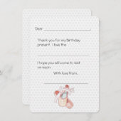 Ballerina Danser Bedankt Kinderen Briefje (Voorkant / Achterkant)