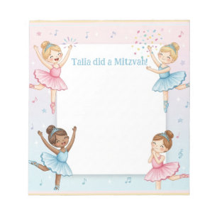 Ballerina danser gepersonaliseerde Mitswa Note Not Notitieblok