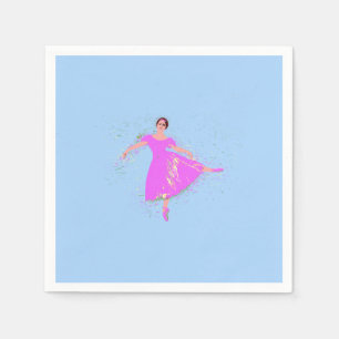 Ballerina danser in magenta roze jurk servet