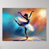 Ballerina danser pastel tekening kleurrijk poster (Voorkant)