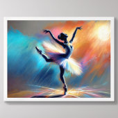 Ballerina danser pastel tekening kleurrijk poster