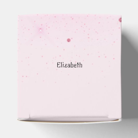 Ballerina danser roze glitter harten streamers bedankdoosjes (Bovenkant)