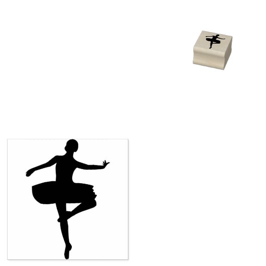 Ballerina danser stempel, elegant schattig rubberstempel (Gestempeld)