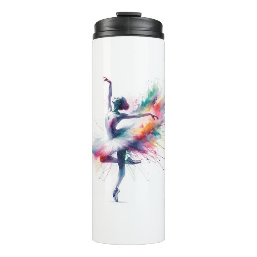Ballerina danser waterfles thermosbeker (Voorkant)