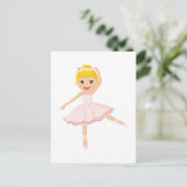 Ballerina danseres blond briefkaart (Staand voorkant)