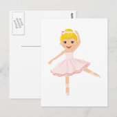 Ballerina danseres blond briefkaart (Voorkant / Achterkant)