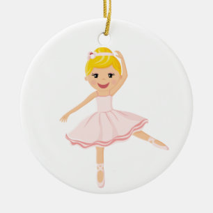 Ballerina danseres blond keramisch ornament