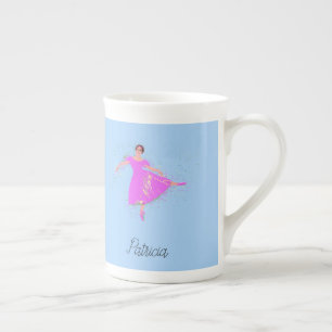 Ballerina danseres Magenta roze jurk gepersonalise Porselein Kop