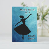Ballerina Dansfeest Uitnodiging (Staand voorkant)
