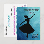 Ballerina Dansfeest Uitnodiging (Voorkant / Achterkant)