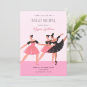 Ballerina danst balletuitvoering kaart (Staand voorkant)