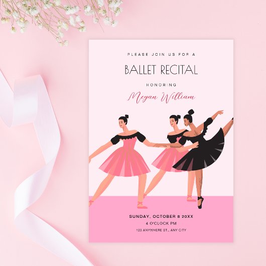 Ballerina danst balletuitvoering kaart