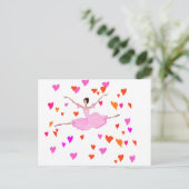 Ballerina danst in Colorful Hearts Briefkaart (Staand voorkant)