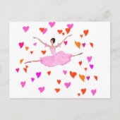 Ballerina danst in Colorful Hearts Briefkaart (Voorkant)