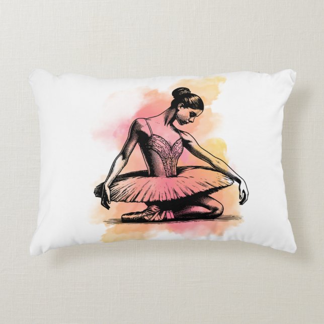 Ballerina danst in kleur  accent kussen (Voorkant)