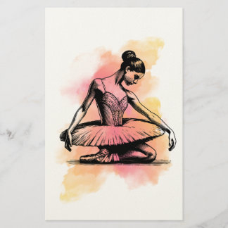 Ballerina danst in kleur  briefpapier