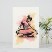 Ballerina danst in kleur briefpapier (Staand voorkant)
