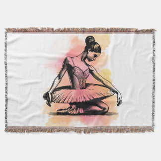 Ballerina danst in kleur deken