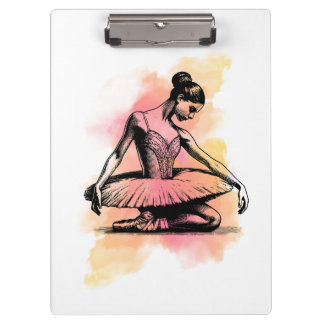 Ballerina danst in kleur klembord