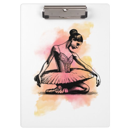 Ballerina danst in kleur  klembord (Voorkant)