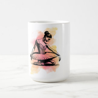 Ballerina danst in kleur koffiemok