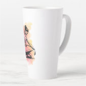 Ballerina danst in kleur latte mok (Rechterhoek)
