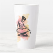 Ballerina danst in kleur latte mok (Voorkant)