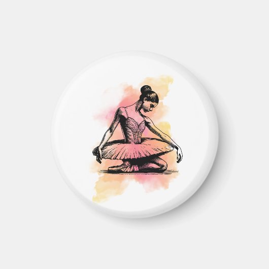 Ballerina danst in kleur magneet (Voorkant)