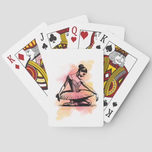 Ballerina danst in kleur pokerkaarten (Achterkant)