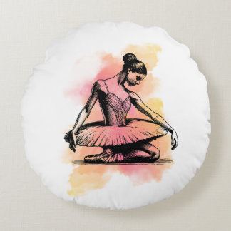 Ballerina danst in kleur rond kussen